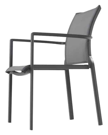 Taste 4SO Melbourne dining antraciet + Optimum uitschuiftafel keramiek 160-220-280 cm