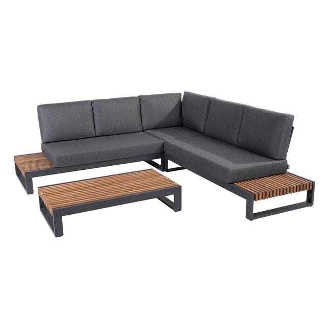 Taste 4SO Kioto loungeset modulair antraciet + salontafel 120 x 60 cm