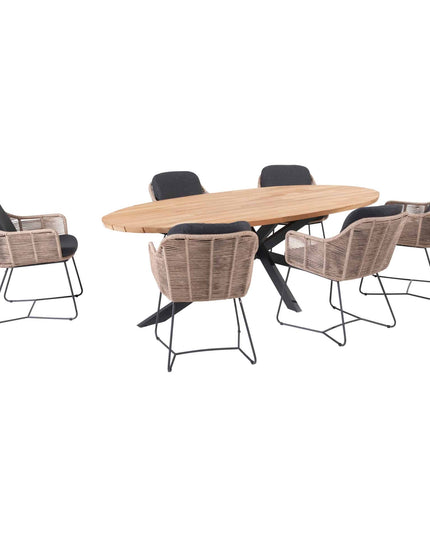 Taste 4SO Belmond dining naturel + Prado tafel 240 cm ovaal