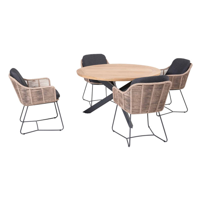 Taste 4SO Belmond dining naturel + Prado tafel 130 Ø cm
