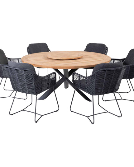 Taste 4SO Belmond dining antraciet + Prado tafel 160 Ø cm