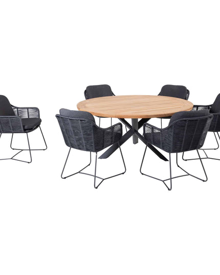 Taste 4SO Belmond dining antraciet + Prado tafel 160 Ø cm