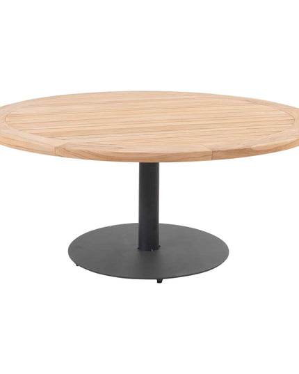 Taste 4SO Saba low dining teak tafel 160 Ø cm antraciet onderstel