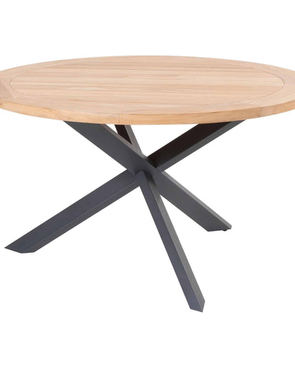 Taste 4SO Tosca Dining Anthrazit + Prado Teak Tabelle 130 Ø cm