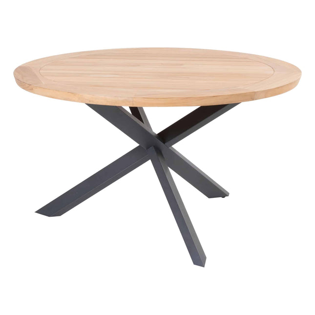 Taste 4SO Tosca dining antraciet + Prado teak tafel 130 Ø cm