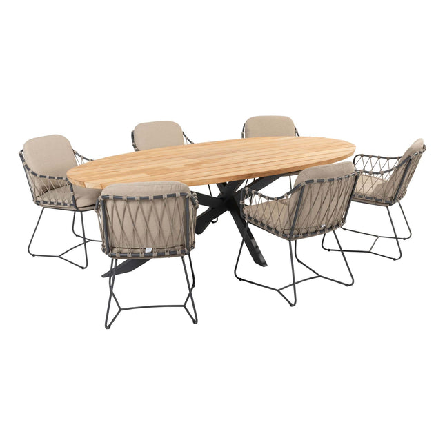 Taste 4SO Prego dining + Prado teak tafel ovaal 240 cm