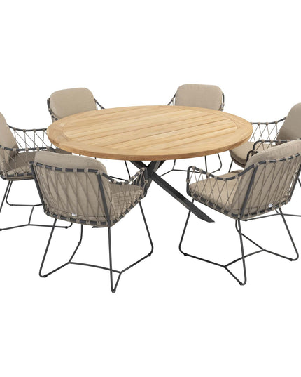 Taste 4SO Prego Dining + Prado Teak Tabelle 160 Ø CM