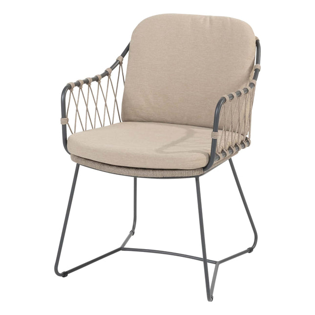 Taste 4SO Prego dining + Salerno eettafel antraciet met geprint keramiek tafelblad 160 cm