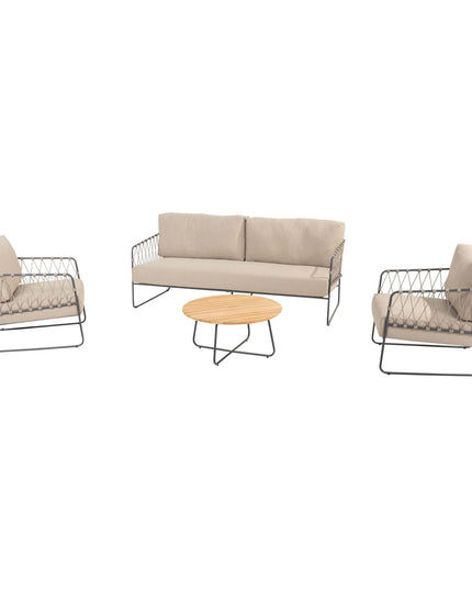 4 Seasons Outdoor -Geschmack 4SO Prego Lounge Set + Verdi Kaffeetisch 73 Ø CM