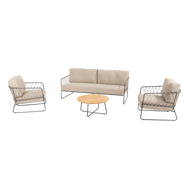 4 Seasons Outdoor -Geschmack 4SO Prego Lounge Set + Verdi Kaffeetisch 73 Ø CM
