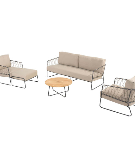 4 Seasons Outdoor -Geschmack 4SO Prego Lounge Set + Verdi Kaffeetisch 73 Ø CM