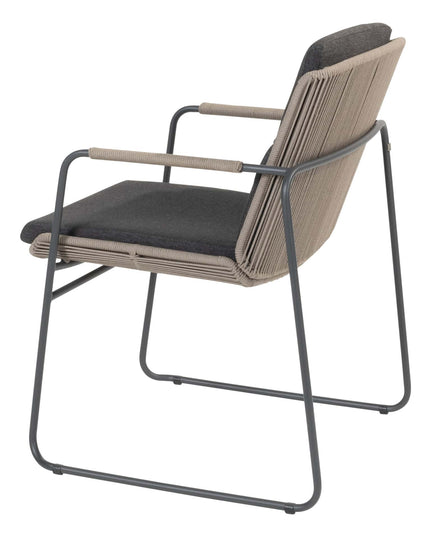 Taste 4SO Parma Stapelbares Essen + 4 Seasons Outdoor Goa Tisch HPL 95 cm Schiefer Anthrazit