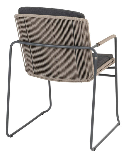 Taste 4SO Parma Stapelbares Essen + 4 Seasons Outdoor Goa Tisch HPL 95 cm Schiefer Anthrazit