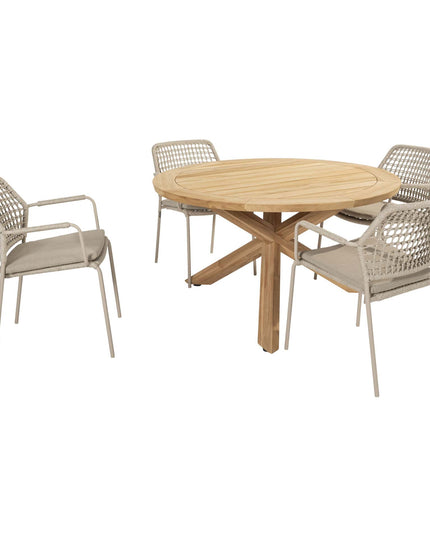 Taste 4SO Barista Dining Latte + Prado Teak Tabelle 130 Ø CM