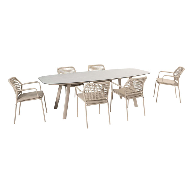 Taste 4SO Barista Dining Latte + Manolo Tisch Latte mit bedrucktem Keramiktisch -Top 240 cm