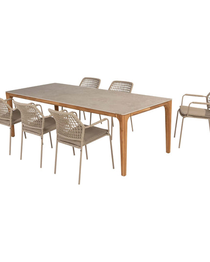 Taste 4SO Barista dining stoel latte + Liam tafel met keramisch tafelblad 240 cm