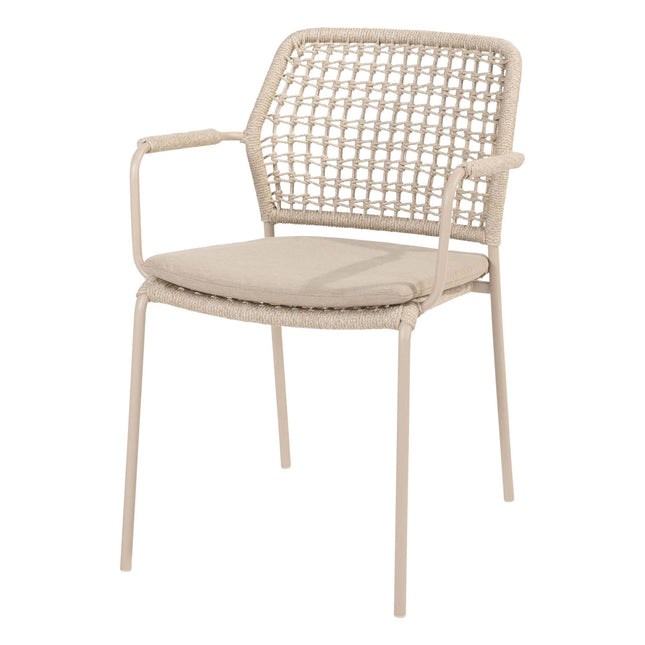 Taste 4SO Barista dining latte + Prado teak tafel 160 Ø cm