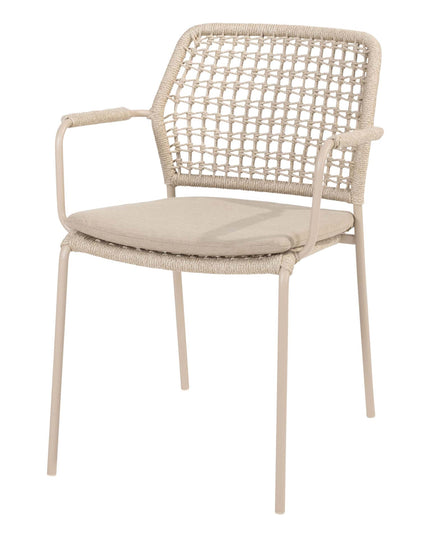 Taste 4SO Barista dining stoel latte + Donato tafel keramiek latte 160 Ø cm + Lazy susan