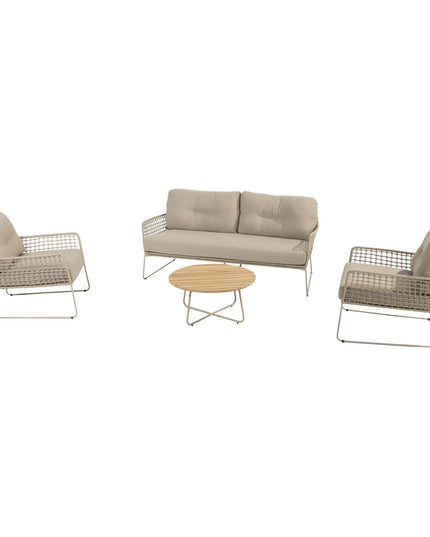 4 Seasons Outdoor im Freien 4SO Albano Lounge Set + Verdi Coucht Tabelle 73 Ø CM Latte