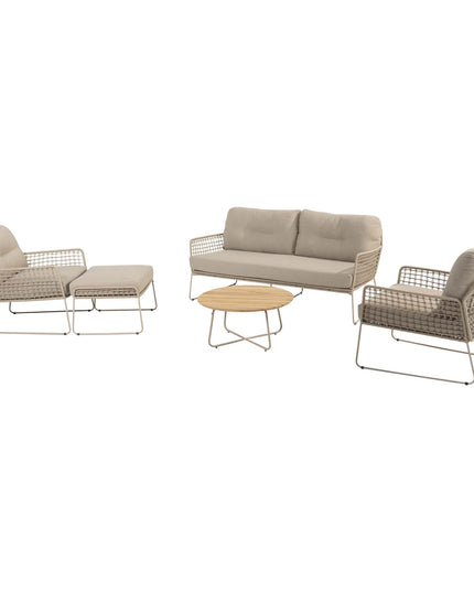 4 Seasons Outdoor im Freien 4SO Albano Lounge Set + Verdi Coucht Tabelle 73 Ø CM Latte