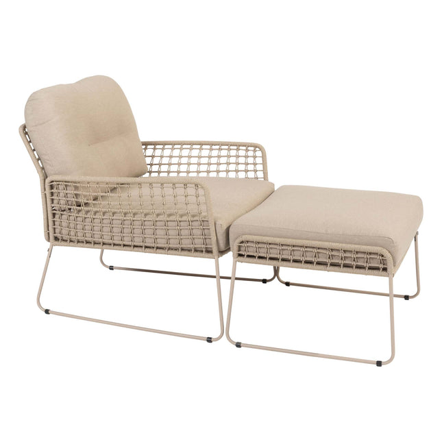 Taste 4SO Albano bistro loungeset + 4 Seasons Outdoor Verdi bijzettafel 45 Ø cm latte
