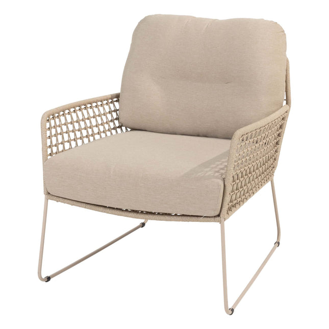 Taste 4SO Albano bistro loungeset + 4 Seasons Outdoor Verdi bijzettafel 45 Ø cm latte