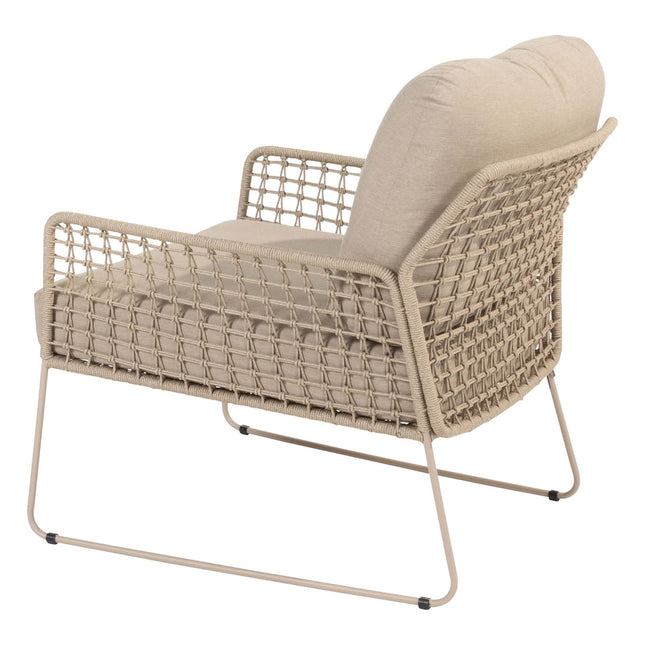 Taste 4SO Albano bistro loungeset + 4 Seasons Outdoor Verdi bijzettafel 45 Ø cm latte