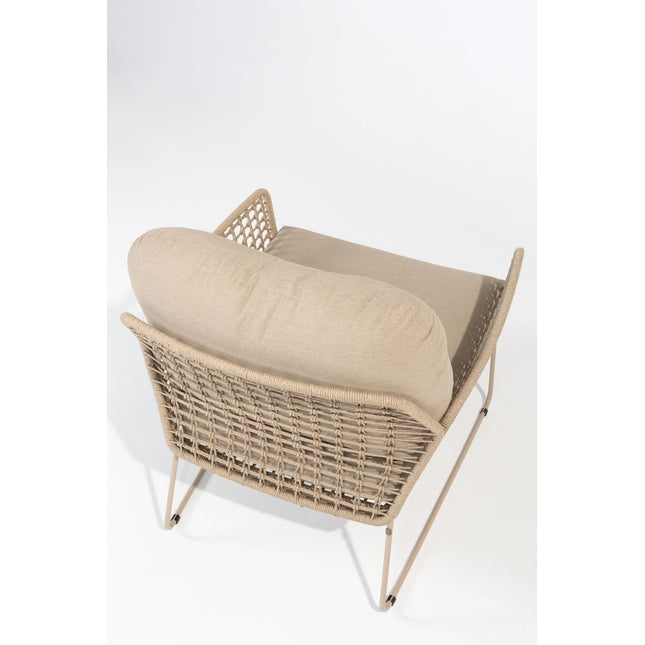 Taste 4SO Albano bistro loungeset + 4 Seasons Outdoor Verdi bijzettafel 45 Ø cm latte