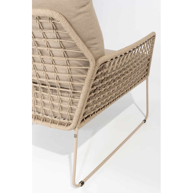 Taste 4SO Albano bistro loungeset + 4 Seasons Outdoor Verdi bijzettafel 45 Ø cm latte