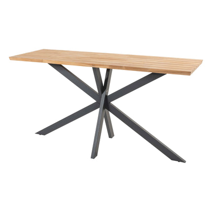 Taste 4SO Prado bar tafel antraciet 200 x 70 x 105 cm. teak tafelblad