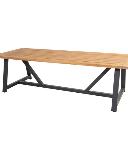 4 Seasons Outdoor Aprilla Dining rein + Geschmack 4SO Noah Teaktisch Anthrazit Basis 260 cm