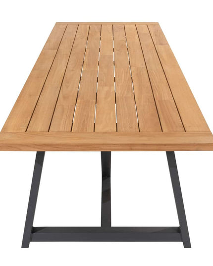 4 Seasons Outdoor Aprilla Dining rein + Geschmack 4SO Noah Teaktisch Anthrazit Basis 260 cm