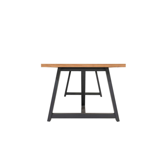4 Seasons Outdoor Aprilla Dining rein + Geschmack 4SO Noah Teaktisch Anthrazit Basis 260 cm