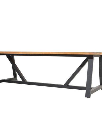4 Seasons Outdoor Aprilla Dining rein + Geschmack 4SO Noah Teaktisch Anthrazit Basis 260 cm