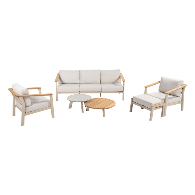 Taste 4SO Olivia loungeset 3-zits lounge bank + 2x lounge stoel + Emma salontafels