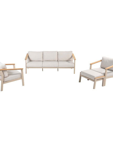 Taste 4SO Olivia loungeset 3-zits lounge bank + 2x lounge stoel + voetenbank