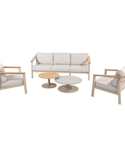 Taste 4SO Olivia Lounge Set 3-Sitzer-Lounge-Sofa + 2x Lounge Stuhl + Sara-Kaffeetische