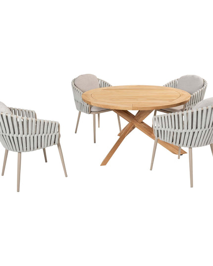 Taste 4SO Eva Dining + Prado Teak Tabelle 130 Ø CM