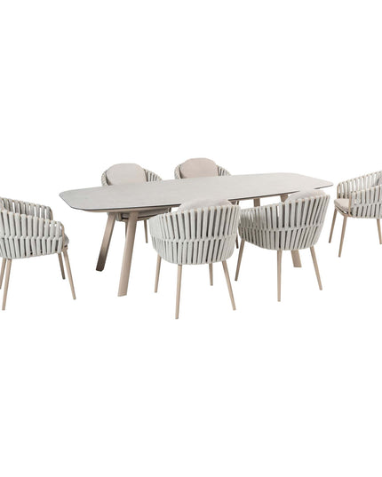 Taste 4SO Eva dining + Manolo tafel latte met geprint keramiek tafelblad 240 cm