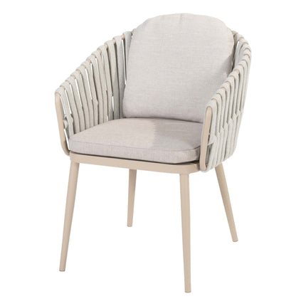 Taste 4SO Eva dining + Prado tafel met keramisch tafelblad barrel latte 240 cm