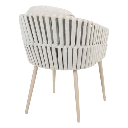 Taste 4SO Eva dining + Prado tafel met keramisch tafelblad barrel latte 240 cm