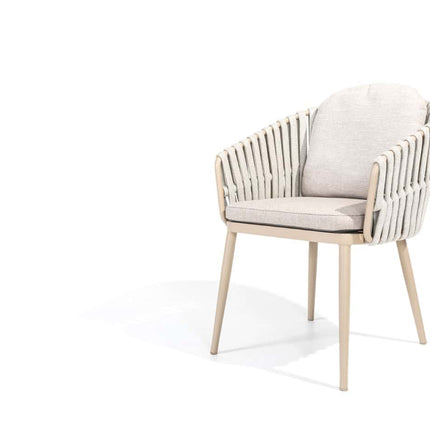 Taste 4SO Eva dining + Prado tafel met keramisch tafelblad barrel latte 240 cm