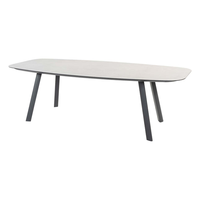 Taste 4SO Parma stapelbare dining + Manolo tafel antraciet met geprint keramiek tafelblad 240 cm