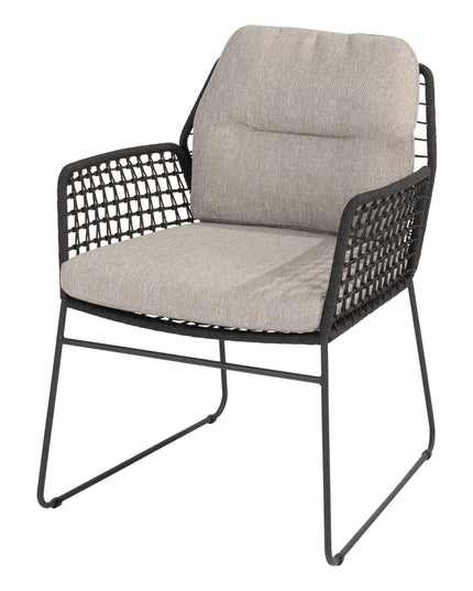 Taste 4SO Rhodes Essstuhl + Prado Tisch mit Keramik -Tisch -Top -Fass -Anthrazit 240 cm