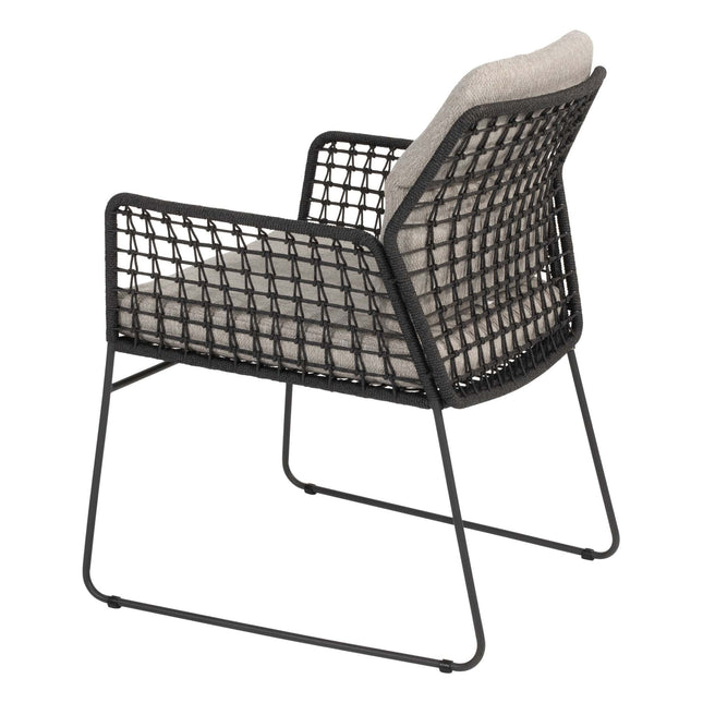 Taste 4SO Rhodos dining stoel + 4 Seasons Outdoor Locarno tafel HPL slate antraciet 160 Ø cm