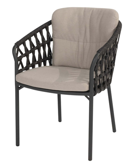 4 Seasons Outdoor Albareto Essstuhl + Geschmack 4SO Prado Tisch mit Keramik -Tisch -Top -Lauf Anthrazit 240 cm