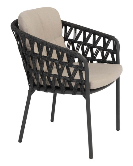 4 Seasons Outdoor Albareto Essstuhl + Geschmack 4SO Prado Tisch mit Keramik -Tisch -Top -Lauf Anthrazit 240 cm