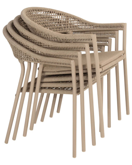 Taste 4SO Sienna Dining + Prado Teak Tabelle 130 Ø CM Teak -Basis