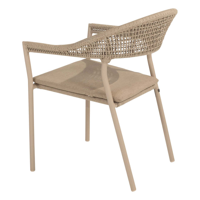 Taste 4SO Sienna dining + Prado teak tafel 130 Ø cm teak onderstel