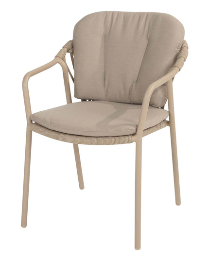 Taste 4SO Manitoba Stapelbares Essstuhl Latte + Donato Tabelle 160 Ø cm mit bedrucktem Keramikblatt